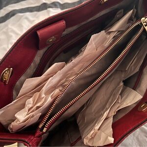 Michael Kors quilted red leather shoulder bag